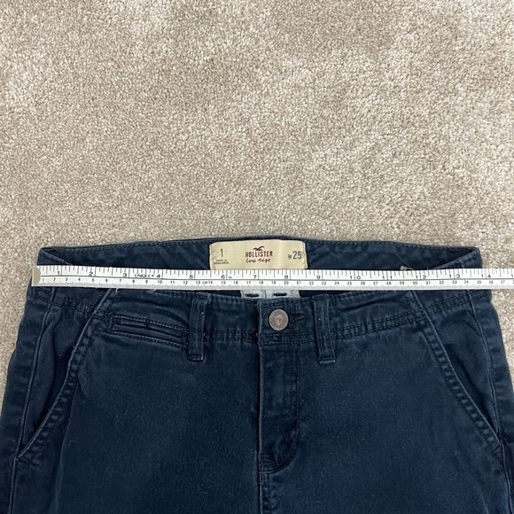 HOLLISTER LOW RISE COTTON CHINOS NAVY BLUE SIZE 25 - Picture 6 of 9